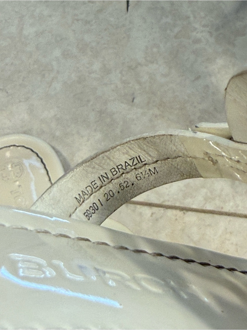 Tory Burch Ivory Patent Miller Thong Sandal Size 6.5 - Picture 6 of 12